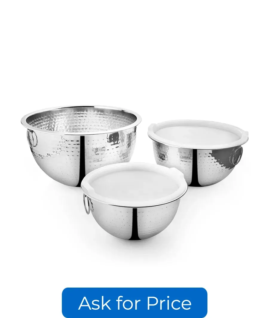 3 Piece Set Tovolo Bowl With Lid Hammered